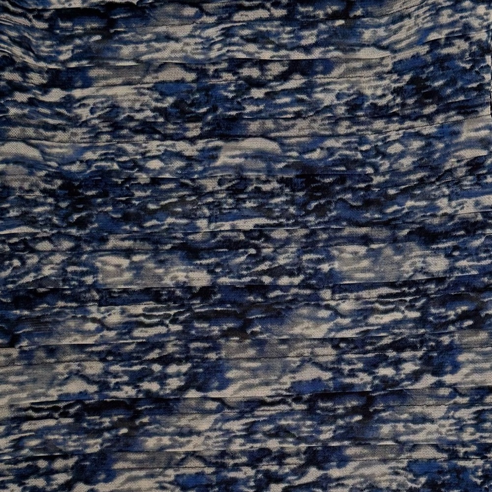 Adrianna Papell Blue and Cream Textured Midi Dress - Picture 4 of 4